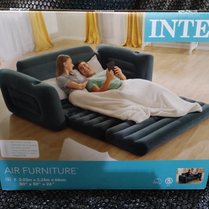 sofa lipat dan kasur angin udara jadi satu intex 68566 kursi gosend always ready