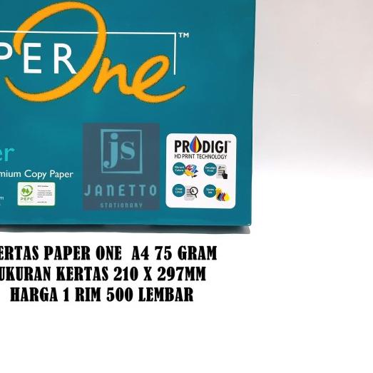 

Kertas hvs Paper one A4 75 gram HARGA PER RIM
