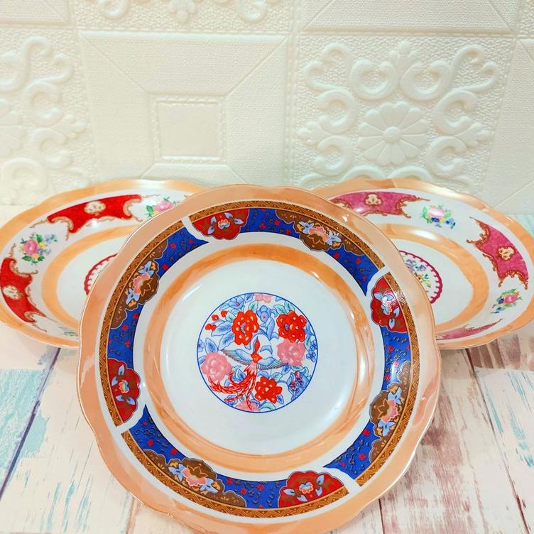 PIRING CANTIK / PIRING MAKAN SANGO 8"inch KERAMIK MOTIF ROSE