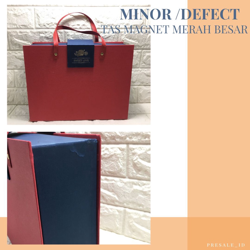 

DEFECT- Kotak Kado Handbag/Tas Mewah Merah Magnet/Box
