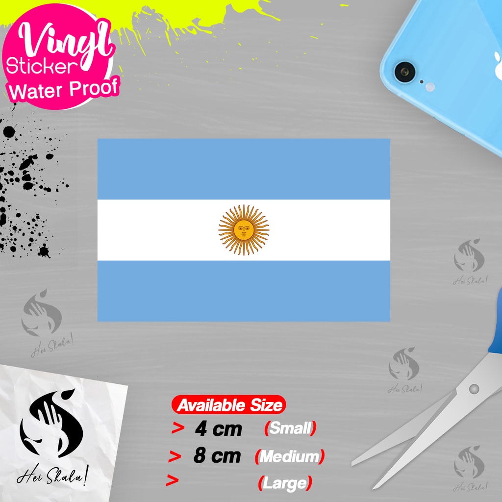 

Stiker Argentina Sticker Vinyl Satuaan Motif Bendera Negara Dunia Bahan Anti Air