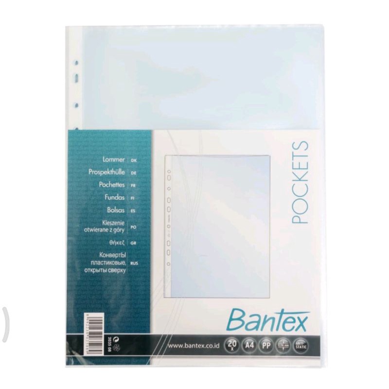 

Bantex PP Pocket File Sheet Protector Size A4 10 Lembar