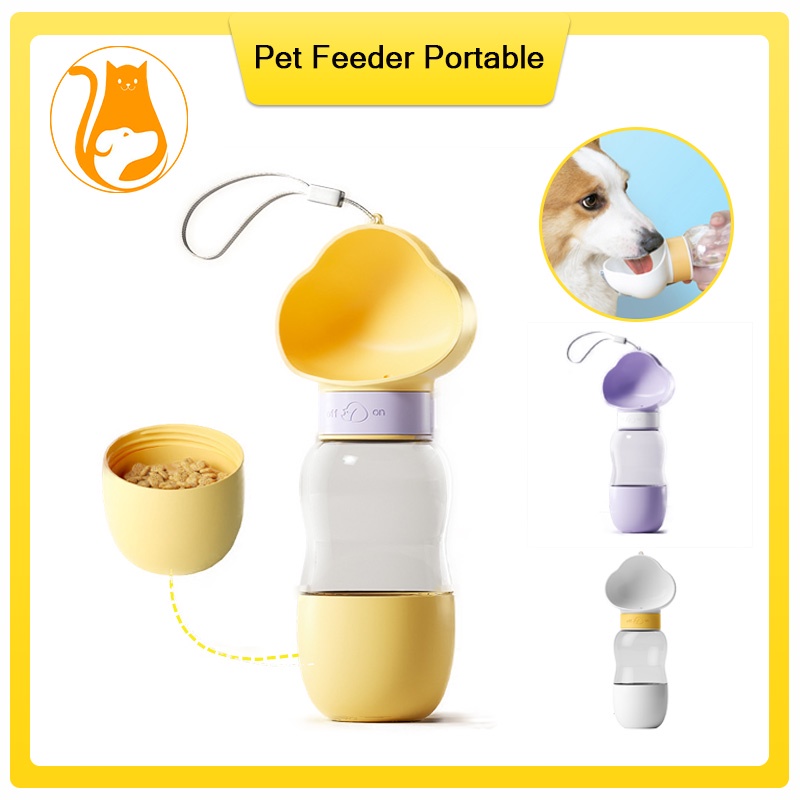 Hugopet Pet Feeder Portable 2in1 Pet Travel Water Bottle Botol Minum Anjing Travel Hewan Kucing