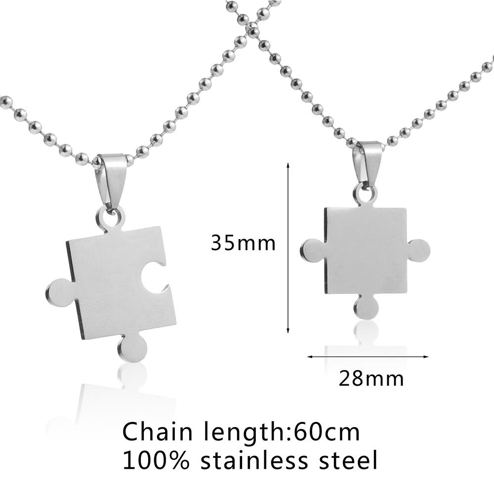 Augustina Couple Kalung Halus Unisex Kerah Pria Baja Titanium Hip Hop Pecinta Perhiasan