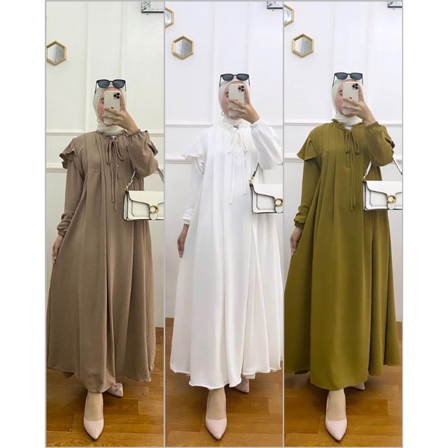 BISA COD GALERIAZKIYA MADEENA DRESS / MADINA DRESS / GAMIS CRINCKLE POLOS / DRESS CRINGKLE AIRFLOW /