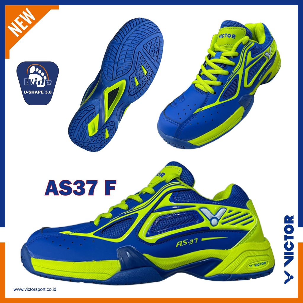 Sepatu Badminton Victor Original AS37 F Biru/Lime