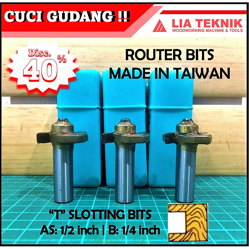 "T" Slotting Bits 1/2"x1/4" | Router Bits | Made in Taiwan