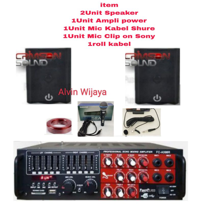 Paket Sound System Musholla Dll Speaker 2Unit/Ampli/Mic