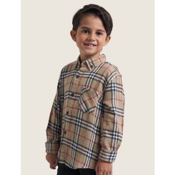 11 - 11 SALE - OLIVER KIDS - Kemeja Flannel Anak 3-13 Tahun Atasan Formal Anak Kemeja Basic Kotak-Kotak