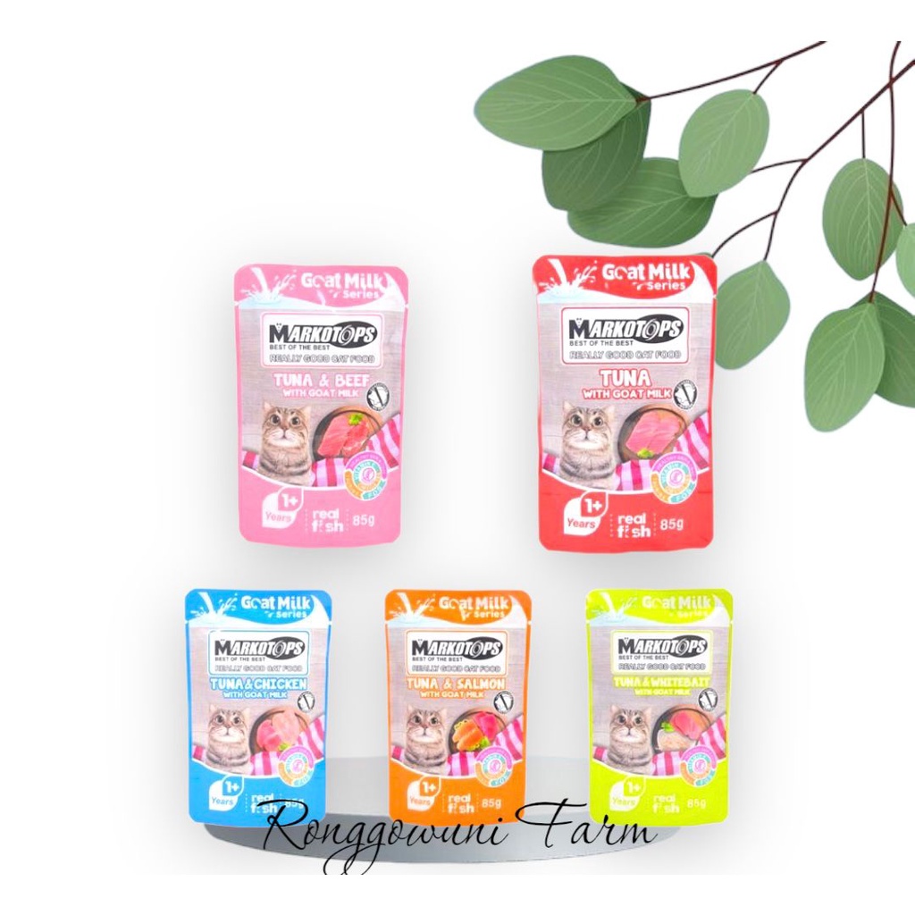 MAKANAN KUCING BASAH- MARKOTOP POUCH WET FOOD- 85 GRAM