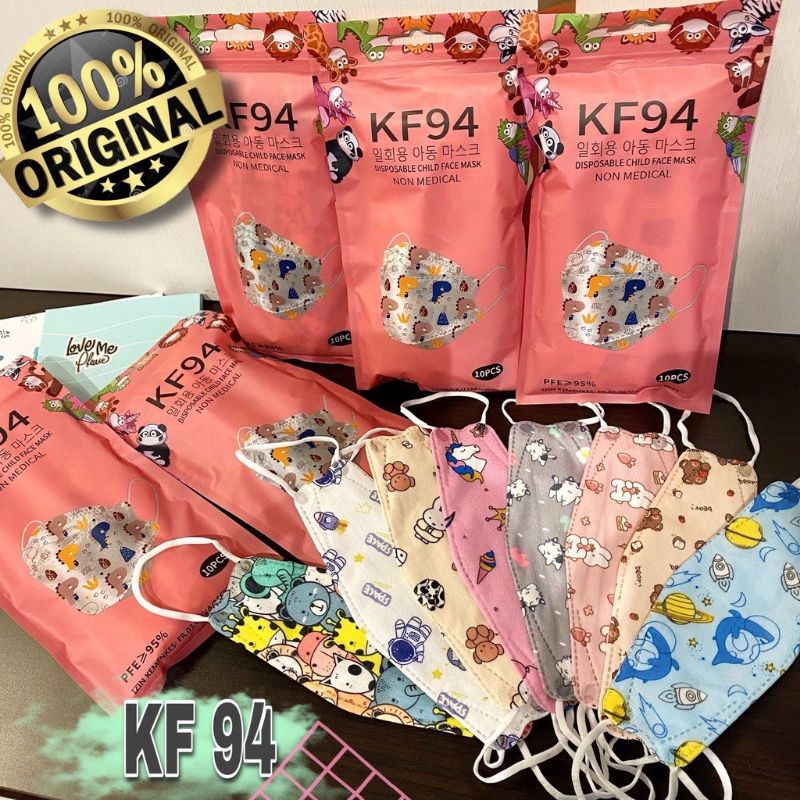 Masker KF94 Motif Masker KF94 Anak Motif Warna Isi 10pc