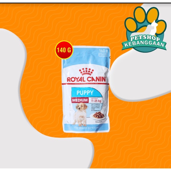 Makanan Anjing Basah Royal Canin Medium Puppy Pouch 140gr Wet Food