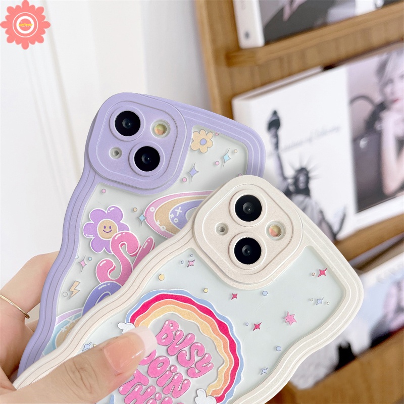 Soft Case Motif Pelangi Untuk OPPO A17 A16 A12 A15s A7 A5s A15 A57 A55 A1K A17k Reno 5 6 7 8 4F 4Lite A96K A95 A54 A76 F9 A16 A33E A53 A52 A3s A16 Cover Pelindung Bahan TPU