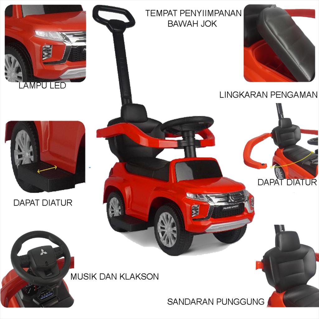 Mainan Anak Mobil Pajero PMB Tolocar Pajero Sport Dorong PMB603B