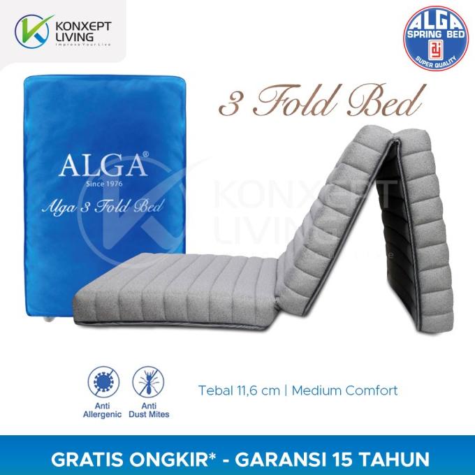 Alga Springbed 3 Fold Bed - Mattress Kasur Lipat 100 x 200 cm always ready