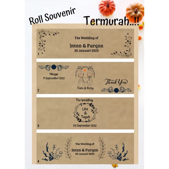 

roll Souvenir / kertas Souvenir / selimut souvenir / roll hijab / label hijab / label souvenir / laber roll souvenir / label roll Hijab / Roll Paper