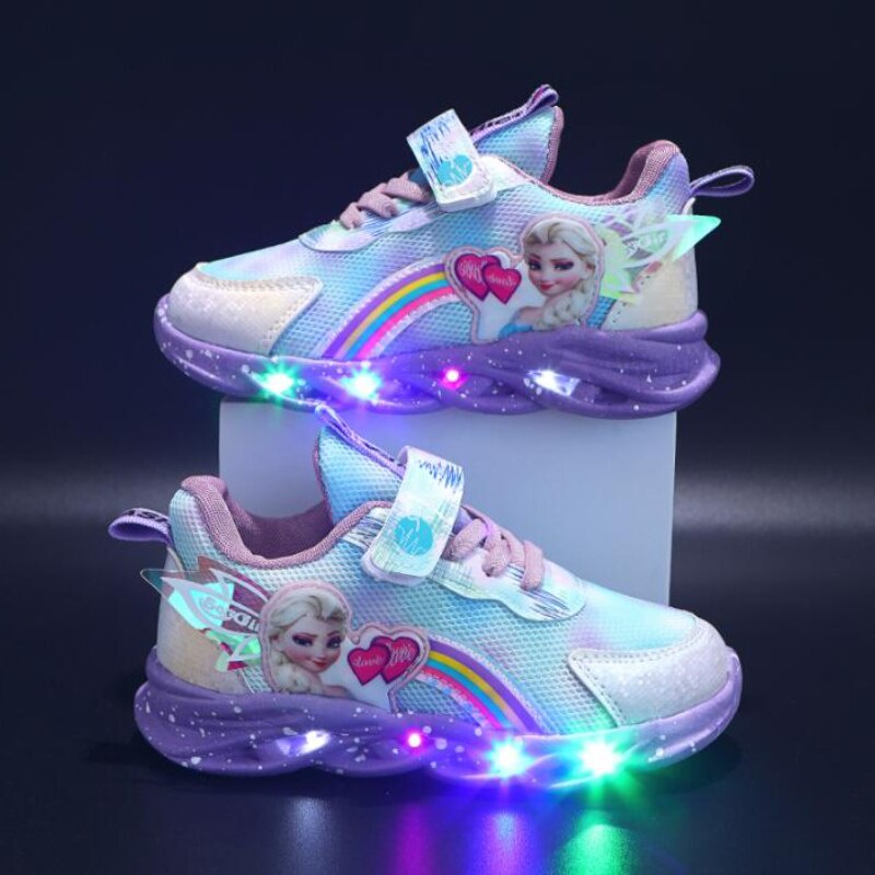 Sepatu Anak Perempuan FROZN MOTIF ELSA Shoes - Sepatu Sport Anak Casual Import