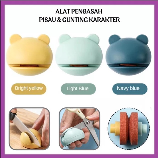 Asahan Pisau Mini Karakter Kodok / Alat Pengasah Penajam Gunting / Knife Sharpener Unik Lucu Praktis Serbaguna EC150