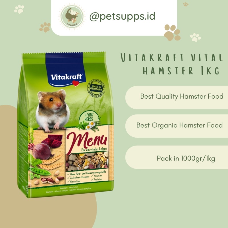 Vitakraft menu vital hamster 1kg | makanan hamster