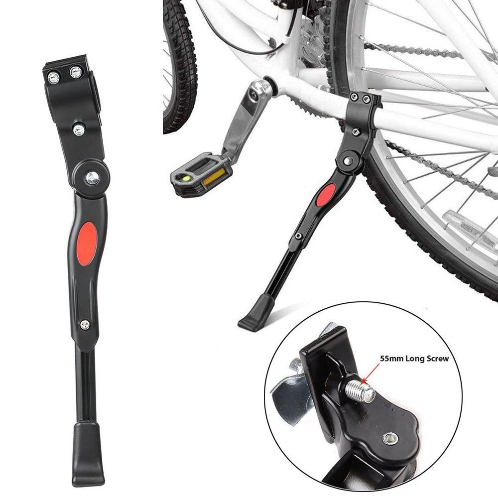 Populer Sepeda Kickstand Bersepeda Replaceable Red Warning Bar Brace Mount Heavy Duty Aluminium Alloy Sepeda Kickstand