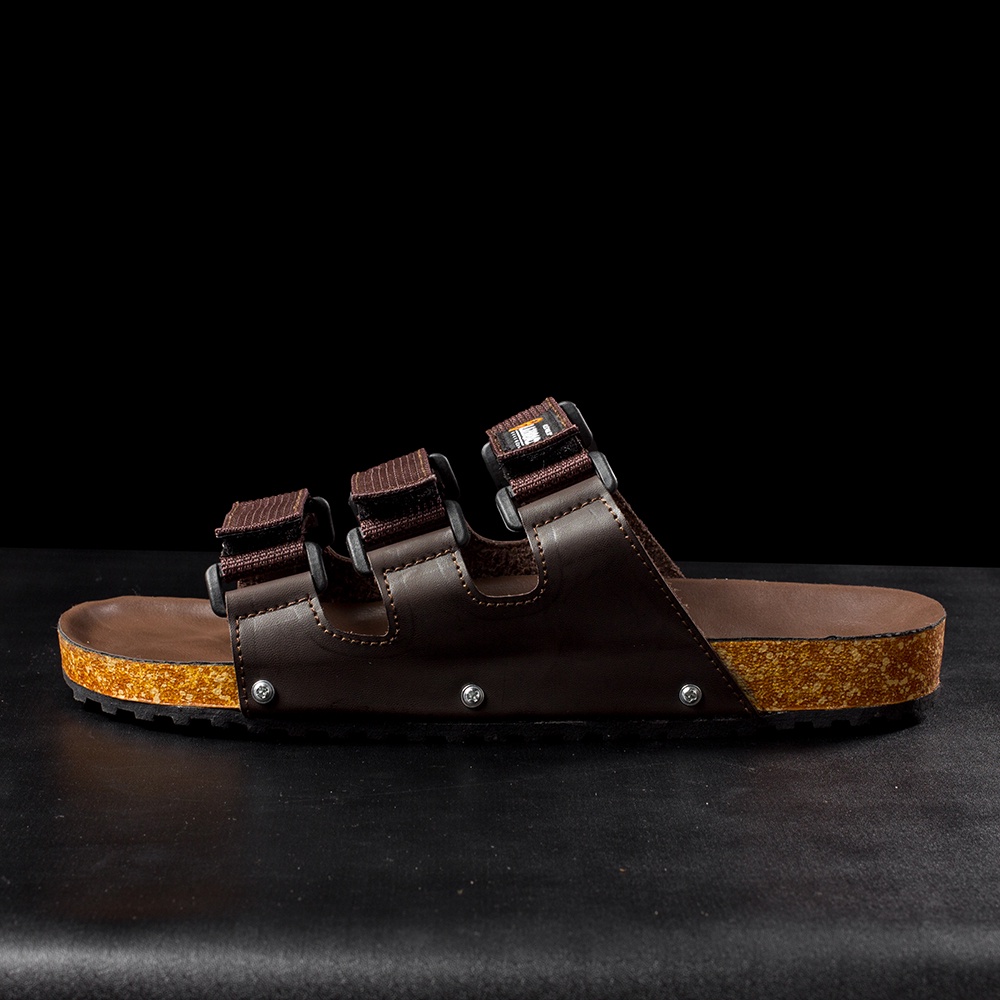 RIDE BROWN |ManNeedMe x FLAZHBACK| Sandal Pria Casual Sandal Slop Puyuh ORIGINAL