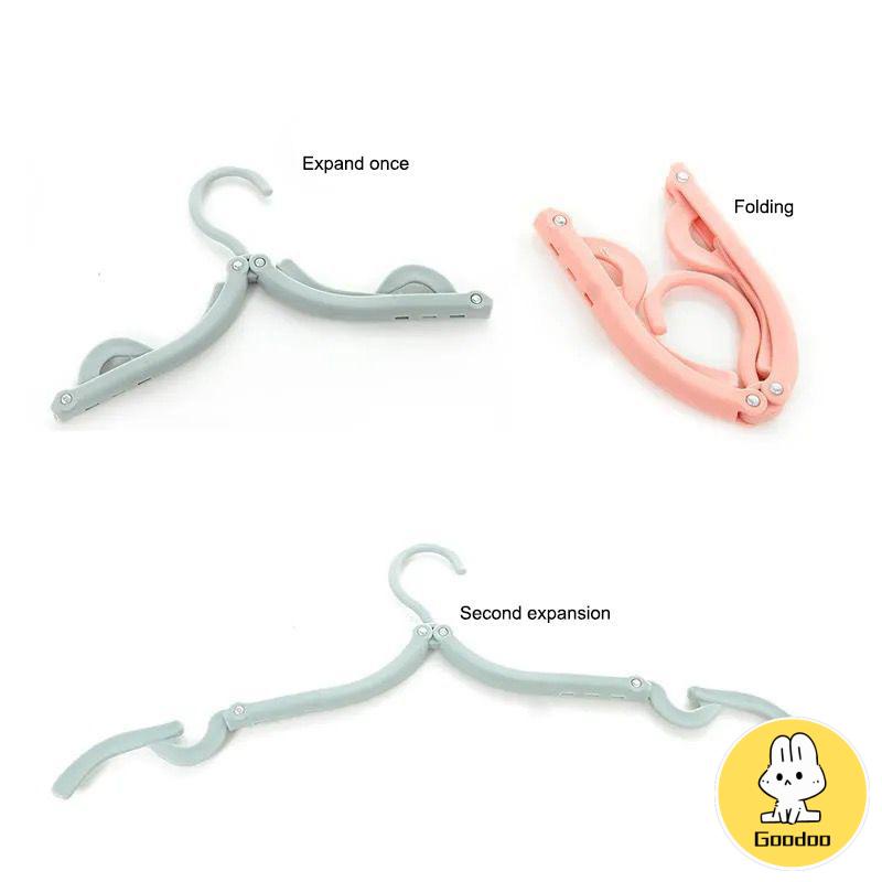 Gantungan Lipat Multifungsi Portabel Perjalanan Non-Slip Rak Pakaian Mini Plastik Luar Ruangan -Doo