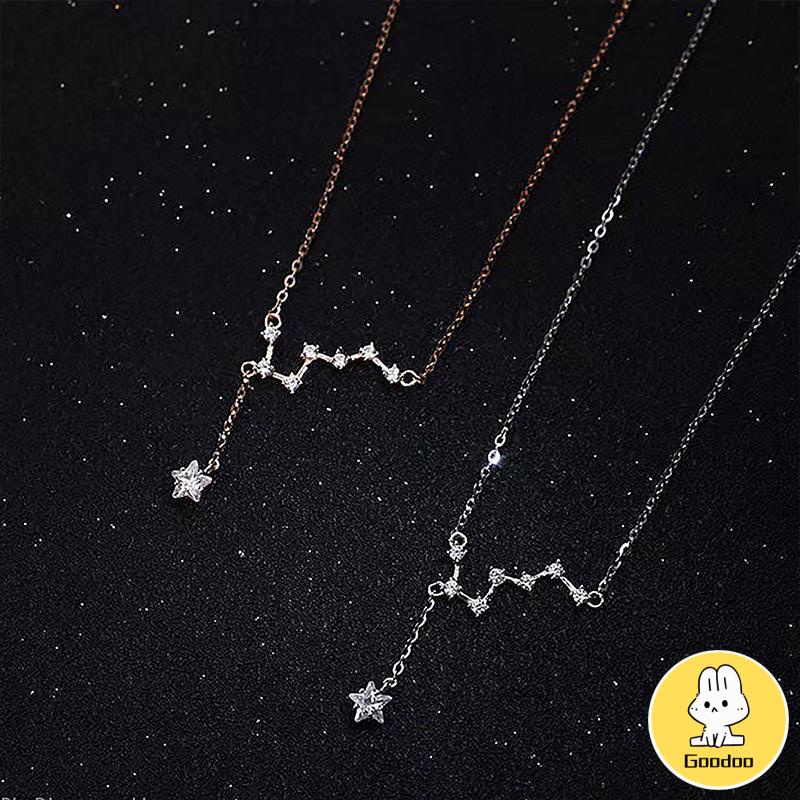 Kalung Korea Big Dipper Wanita Trendy Temperamen Cahaya Mewah Desain Niche Rumbai Kalung Indah Sederhana -Doo