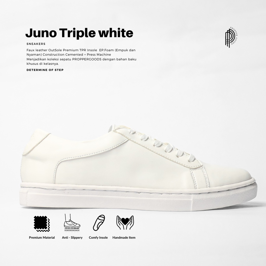 PROPPERGOODS - Sepatu Sneakers Pria Casual JUNO Full White