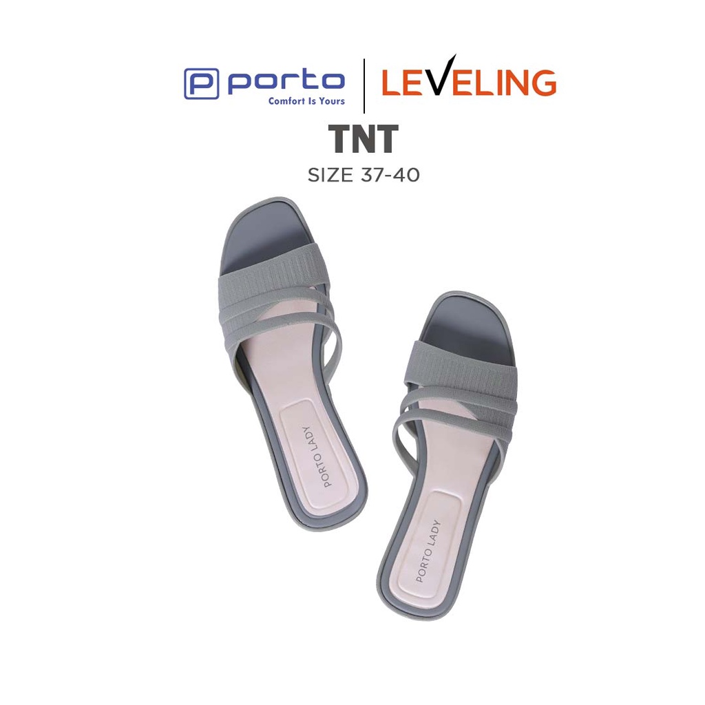 TNT - Porto Leveling Sandal Selop Wanita Korea Flat Karet Nyaman Empuk Casual Anti Slip Porto Lady Terbaru