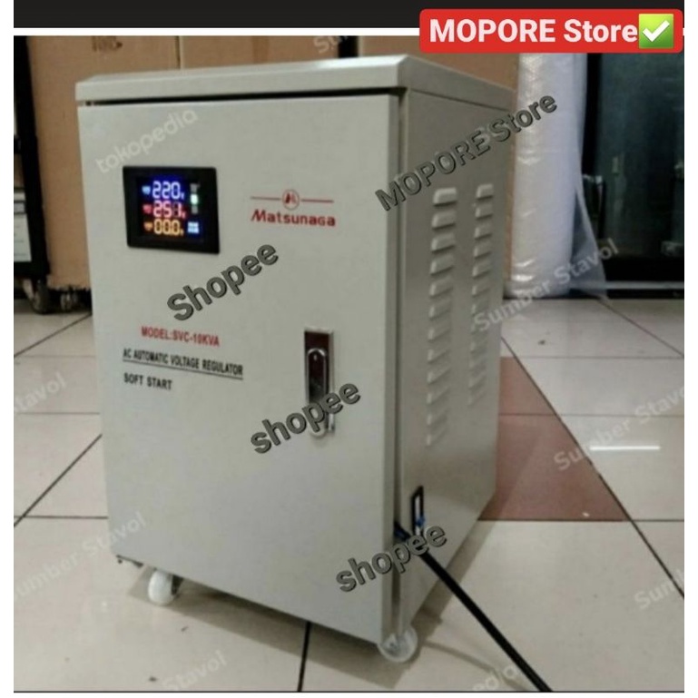Stabilizer Matsunaga 10000Watt(10KVA) New Display DIGITAL Stavol Penstabil Arus Listrik