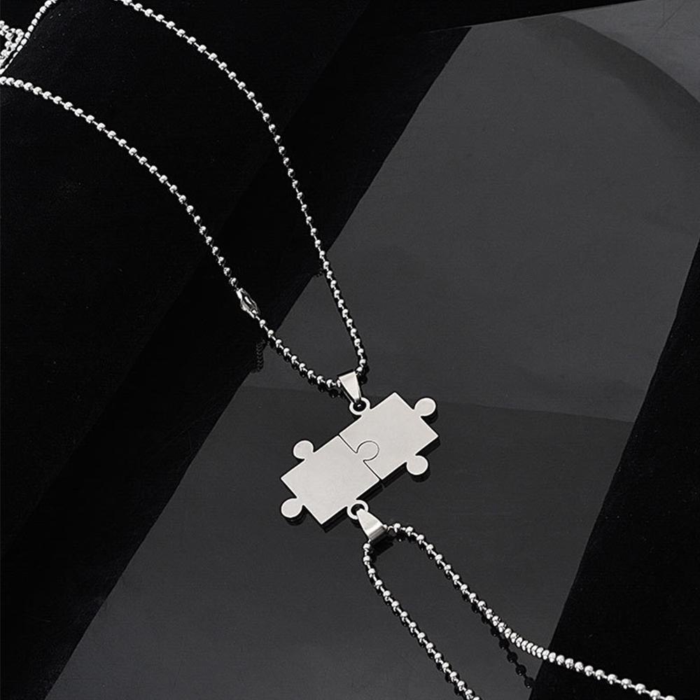 Augustina Couple Kalung Halus Unisex Kerah Pria Baja Titanium Hip Hop Pecinta Perhiasan