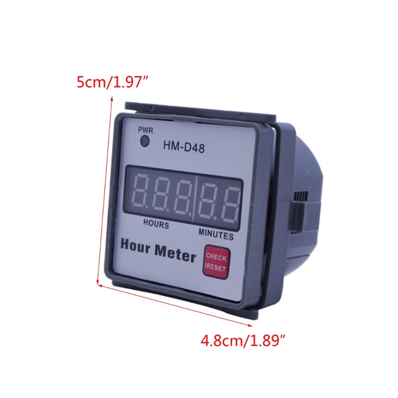 Zzz Hour Meter HM-D48 Hourmeter 0 999.99h 220V Dengan Timer Untuk Mesin Pemotong Rumput