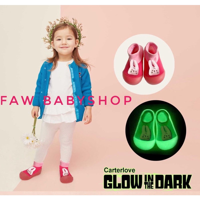 CARTER LOVE SKIDDER GLOW IN THE DARK 19-23 ( 6 BULAN -3 TAHUN) / Skidders Sepatu Prewalker Shoes Sepatu Bayi Alas Karet Skider glow in the dark terang menyala Skidder anak bayi skider anak bayi