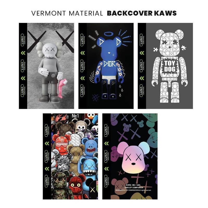 KAWS HYDROGEL STICKER HIDROGEL STIKER BELAKANG LUNA PREMIUM BACK SKIN COVER PROTECTOR READY FOR ALL TYPE &amp; ALL BRAND YOUR SMARTPHONE