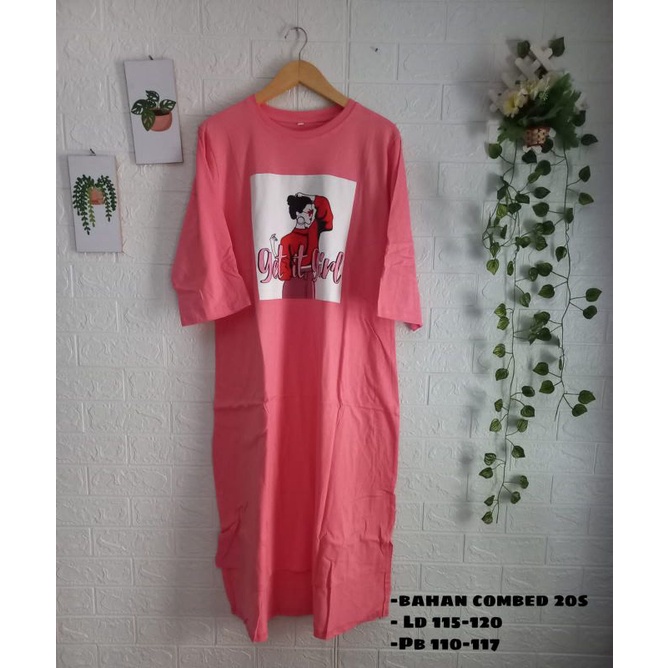 [COD] Kaos Midi Wanita OVERSIZE tangan 7/8 Bahan Katun Combed 20s Premium