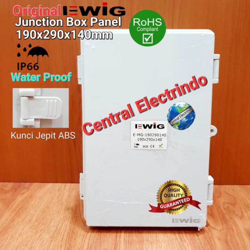 Junction Box Panel MG 190×290×140mm Plastik ABS EWIG With Base Plate.