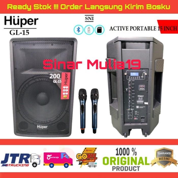 Speaker Portable Meeting HUPER GL15 / GL 15 Original 15 Inch 200 Watt