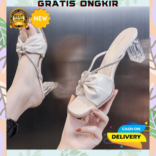 Heels Wanita Terbaru Hail Hil Perempuan Kekinian High Heels Impor Higt Heels Model Korea Sendal Hak 