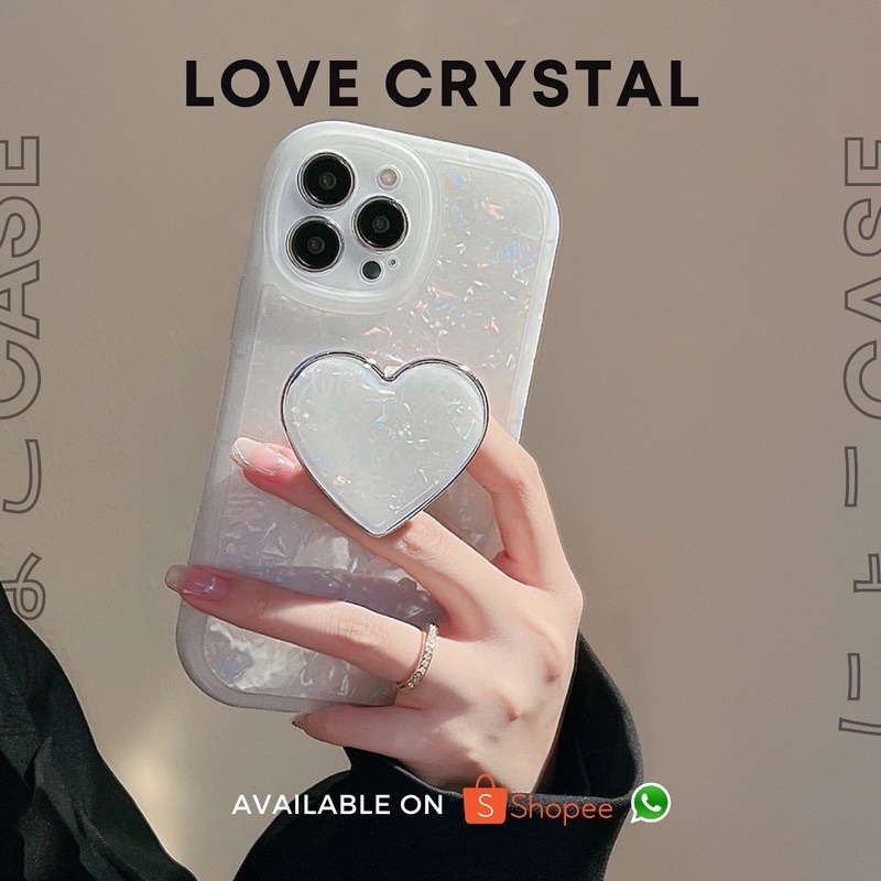 Case Love Crystal | iphone case lucu | iphone pop socket