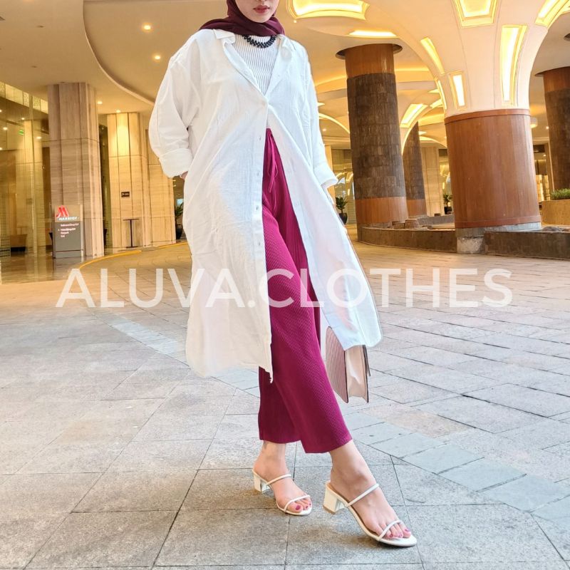 Maudy Oversize Linen Dress | Linen Angel Premium |  Midi dress linen | Shirt Dress