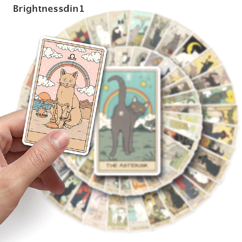 62pcs Stiker Kartu Tarot Graffiti Kartun Tipis Tahan Air Untuk Dekorasi Koper Skateboard Helm