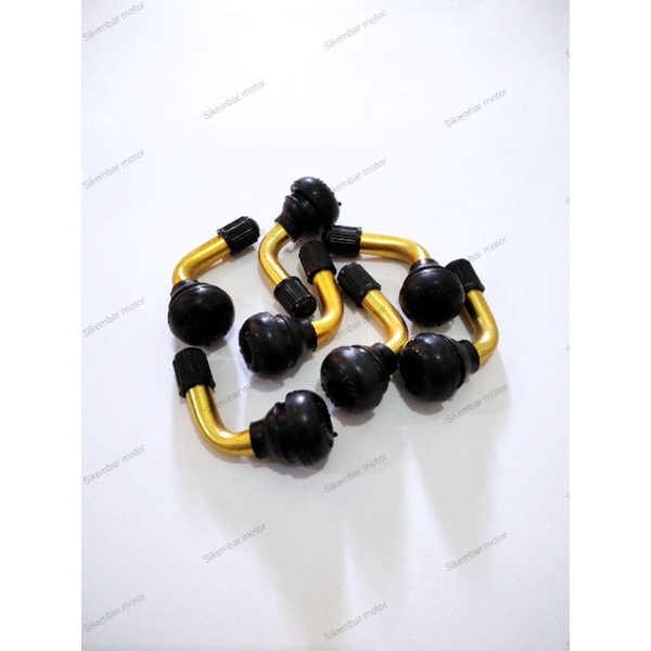 Pentil ban tubless/Cop tubless bengkok kuningan motor/mobil