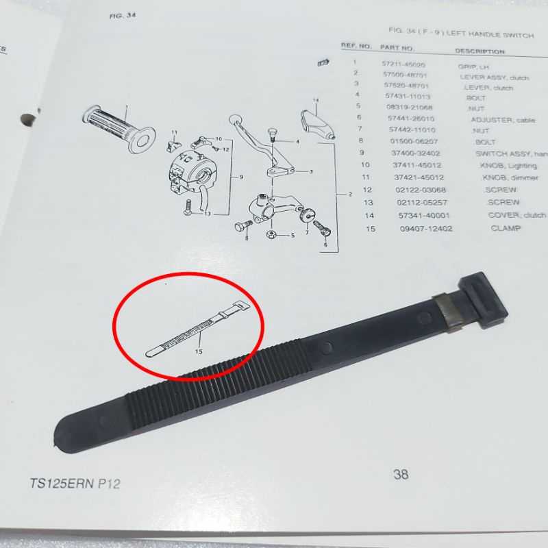 Kabel Teas Tali Rifet Untuk Stang Klem Kabel Holder TS 125 A100 Dkk