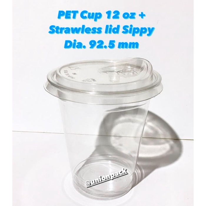 pet cup 12 oz strawless