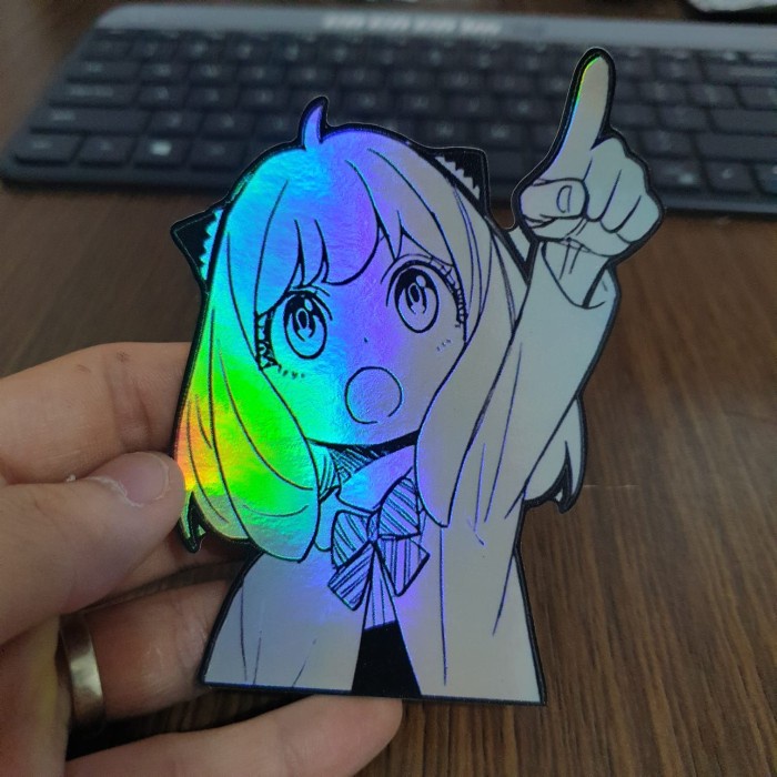 

Sticker Hologram Anime Besar - PSH1175 - Spy X Family - Anya BW