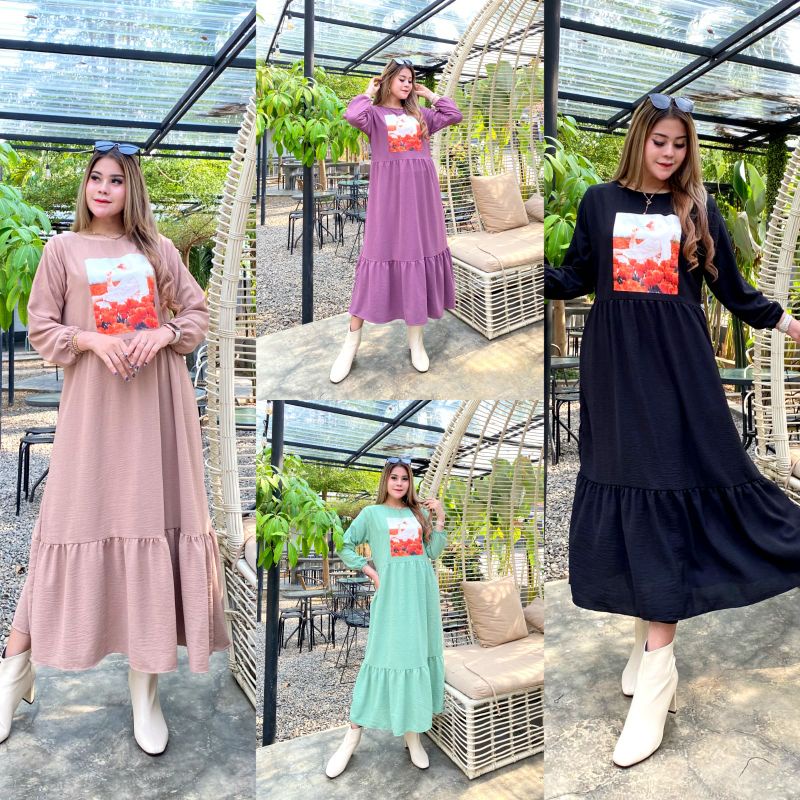 ELIZA MIDI DRESS CRINCLE AIRFLOW