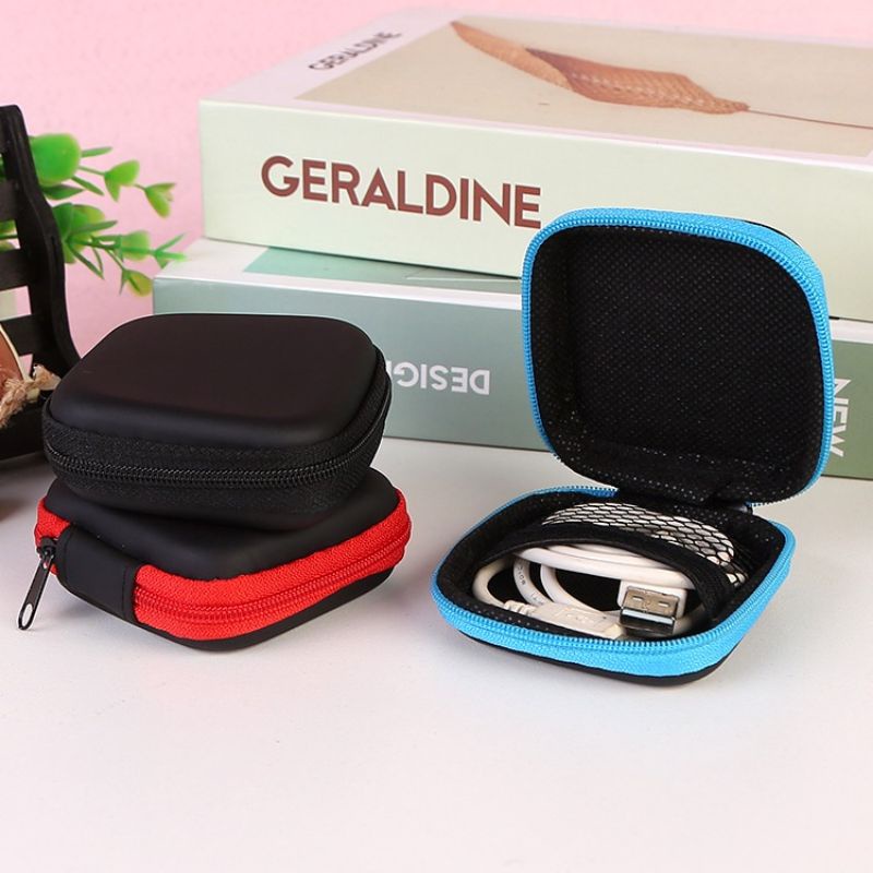 Dompet Headset &amp; Koin Petak Pouch Penyimpanan Charger Mini Case Organizer