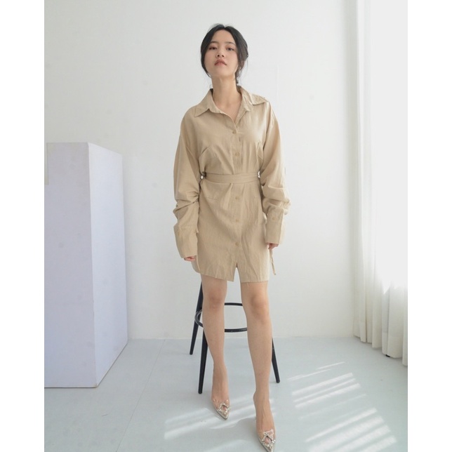 Selim Label Margot Dress Mini Dress Oversized Obi Shirt Dress Casual