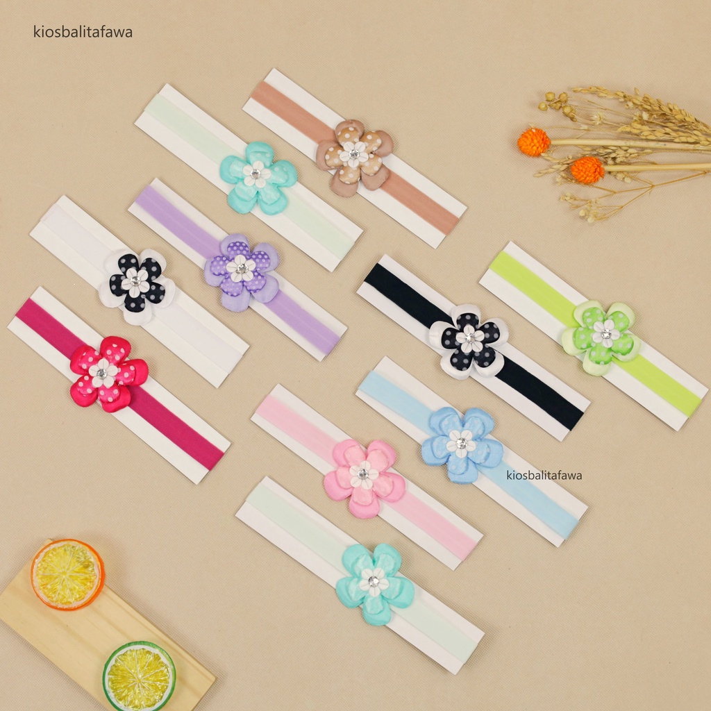 (SATUAN) Bandana Little Flower Bayi Anak Perempuan / Bando Bunga Bayi Lucu Cewek Polos Aksesoris Rambut Balita Import Babycinnamon