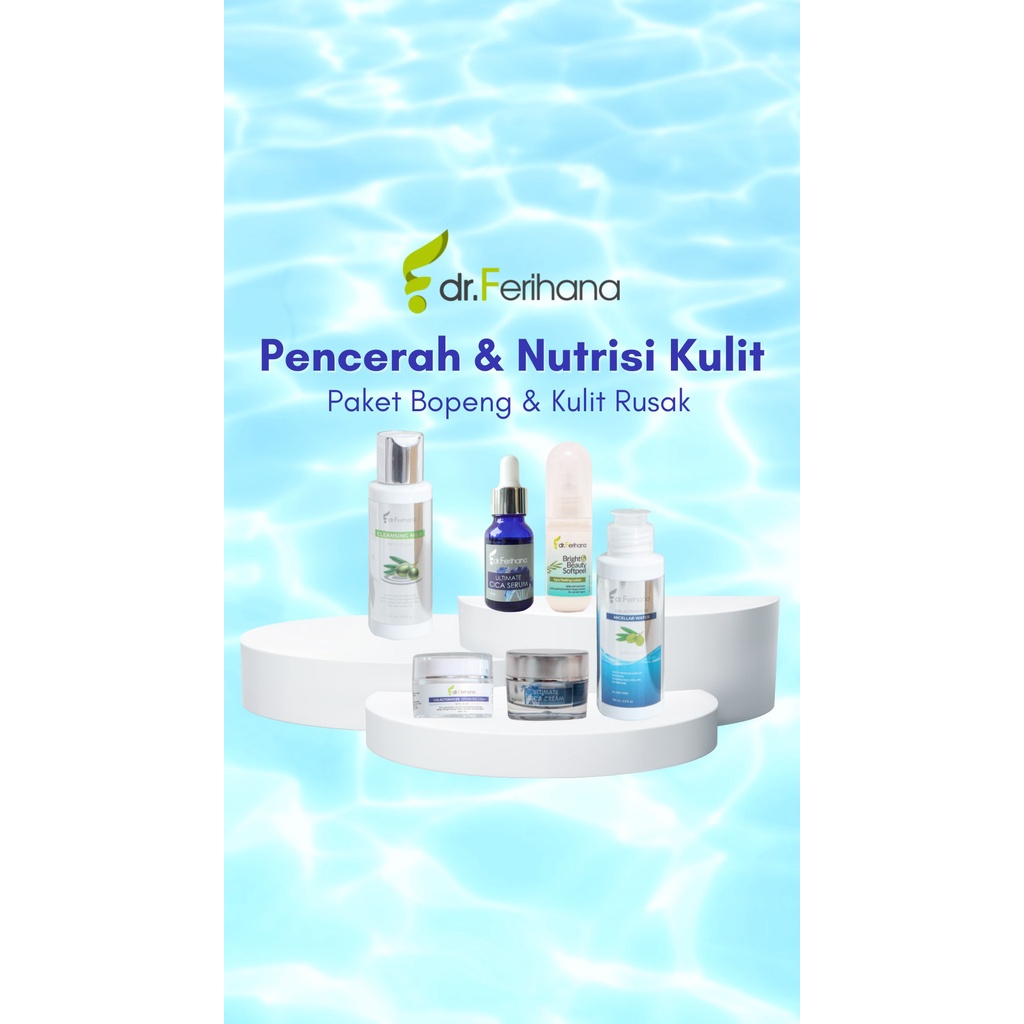 (dr. Ferihana) Skincare Paket Bopeng dan Kulit Rusak Galactomyces Series Mengatasi Bekas Jerawat Kulit Sensitif